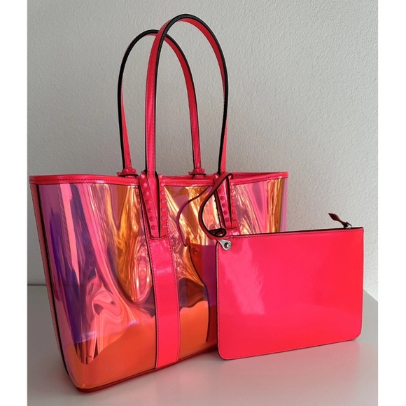 Authentic Christian Louboutin PVC Spikes East West Small Cabata Tote - Picture 5 of 9